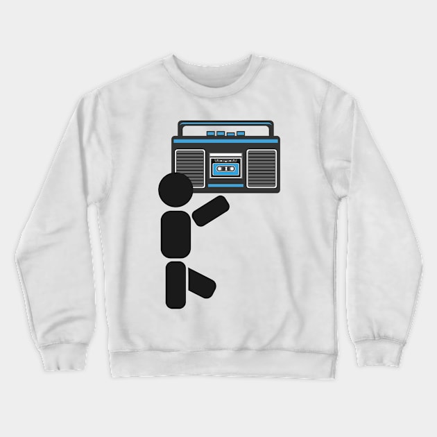 Cool dude with a boombox Crewneck Sweatshirt by SooperYela